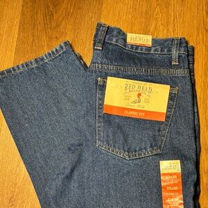 RedHead Blue Jeans 33x30 Classic Fit Straight Leg Denim Workwear